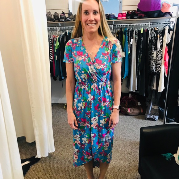 Blue Floral Maxi Slip Dress - Picture 5 of 5